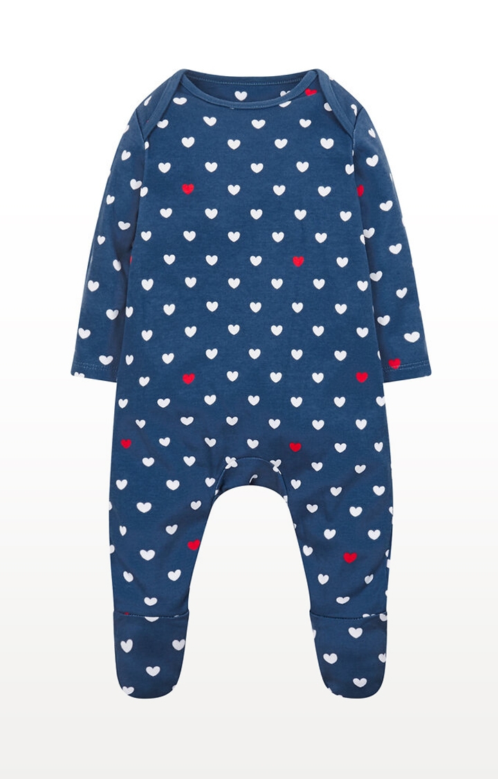 Mothercare | Navy Heart All In One 0