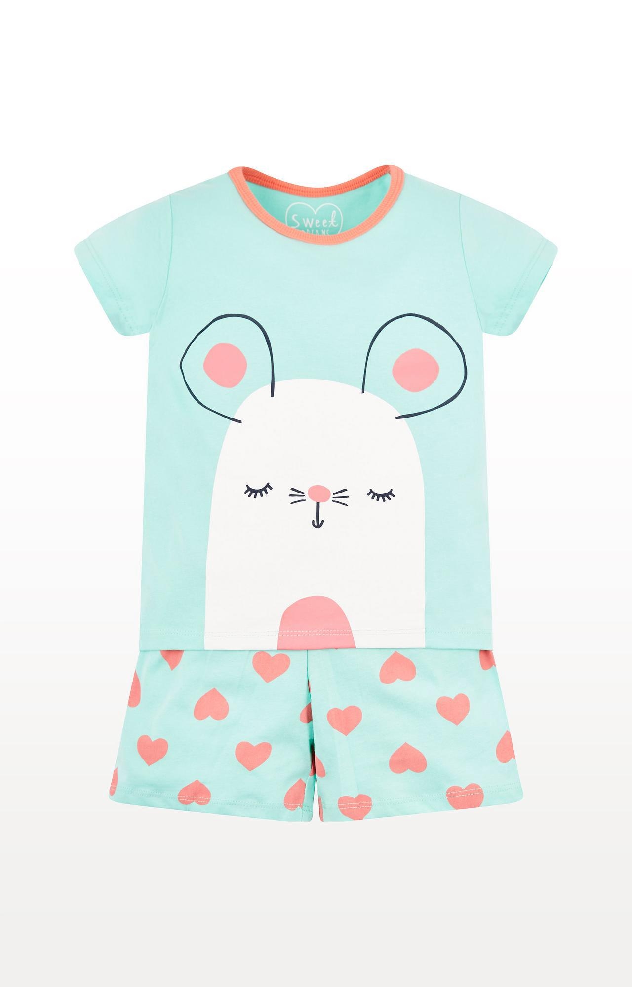 Mothercare | Turquoise Printed Nightsuit 2