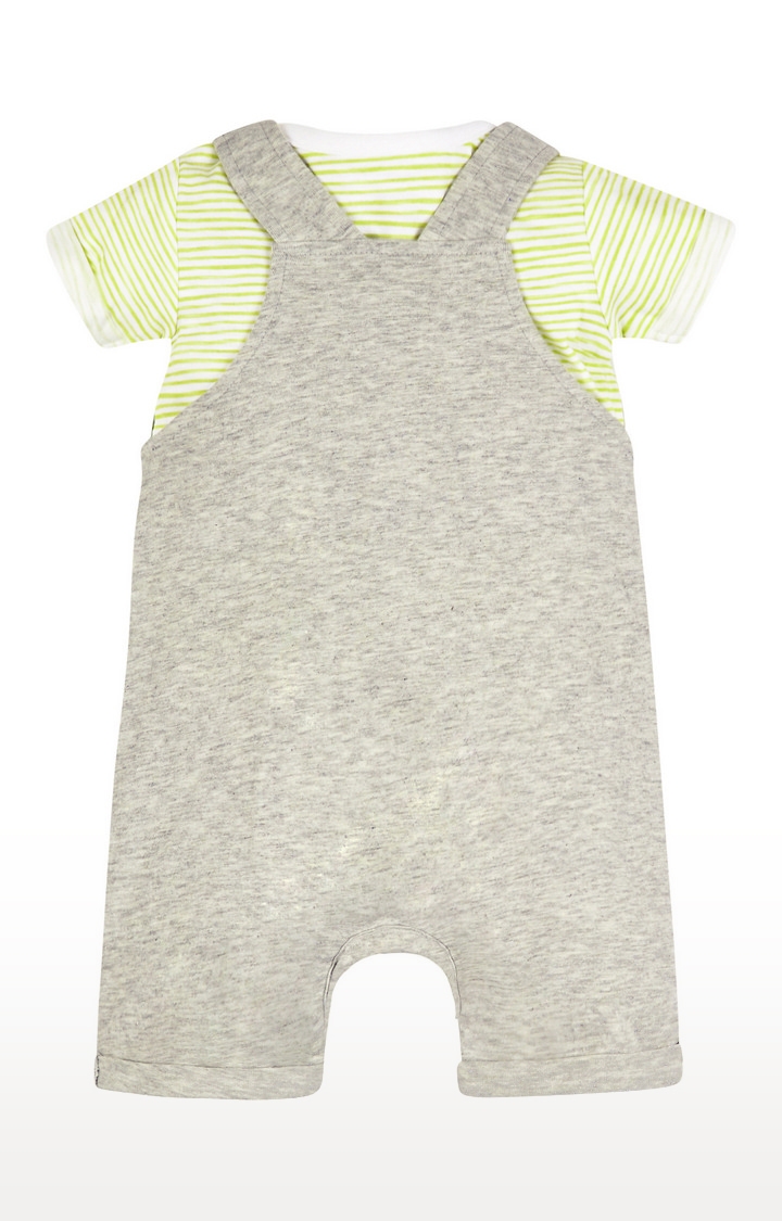 Mothercare | Yellow and Grey Melange Romper and Dungaree Set 5