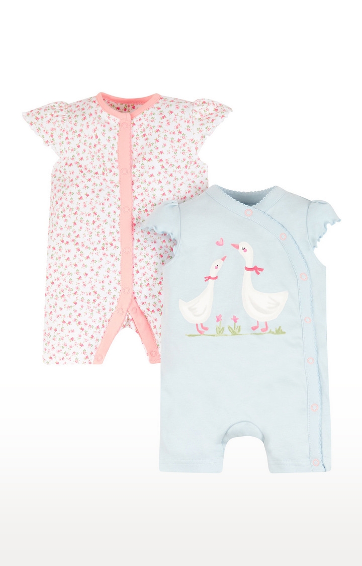 Mothercare | Floral Geese Rompers - 2 Pack 3