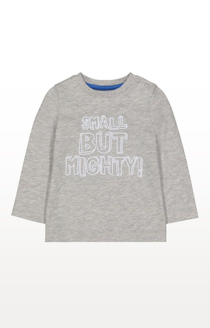 Mothercare | Grey Small But Mighty T-Shirt 0