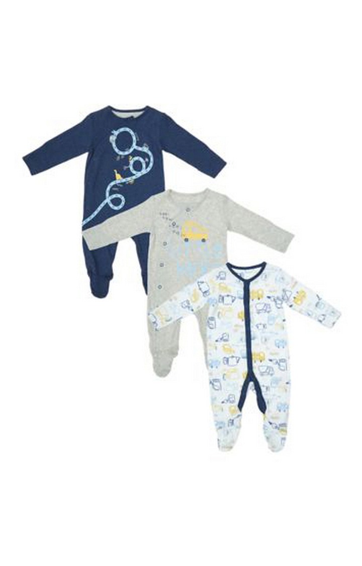 Little Hero Trucker Sleepsuits - 3 Pack