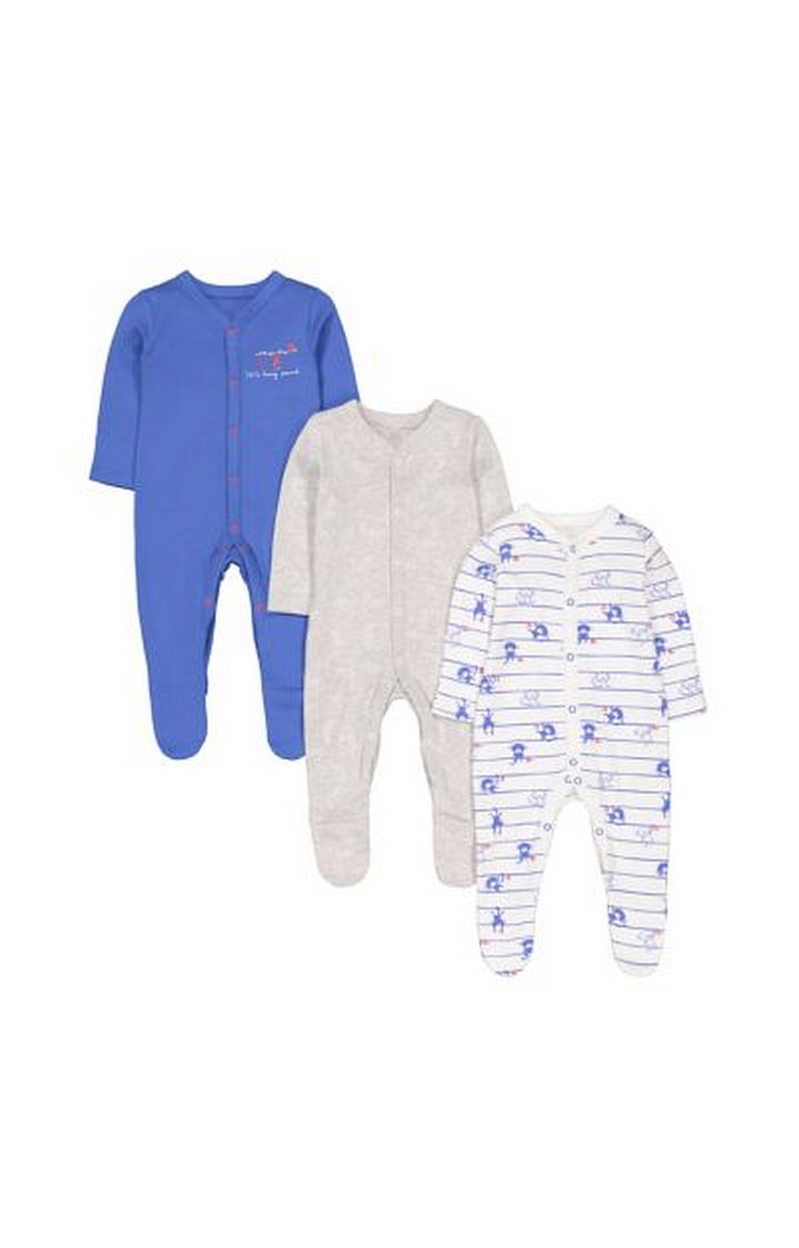 Mothercare | Monkey Sleepsuits - 3 Pack 0
