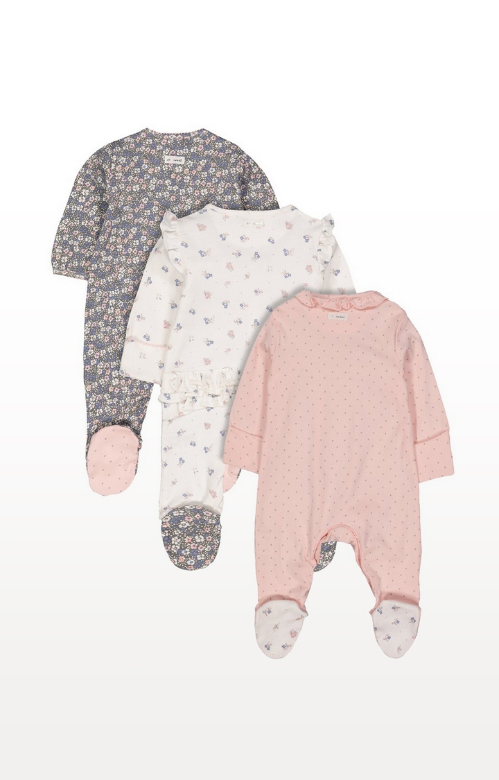 Mothercare | Floral Sleepsuits - 3 Pack 1