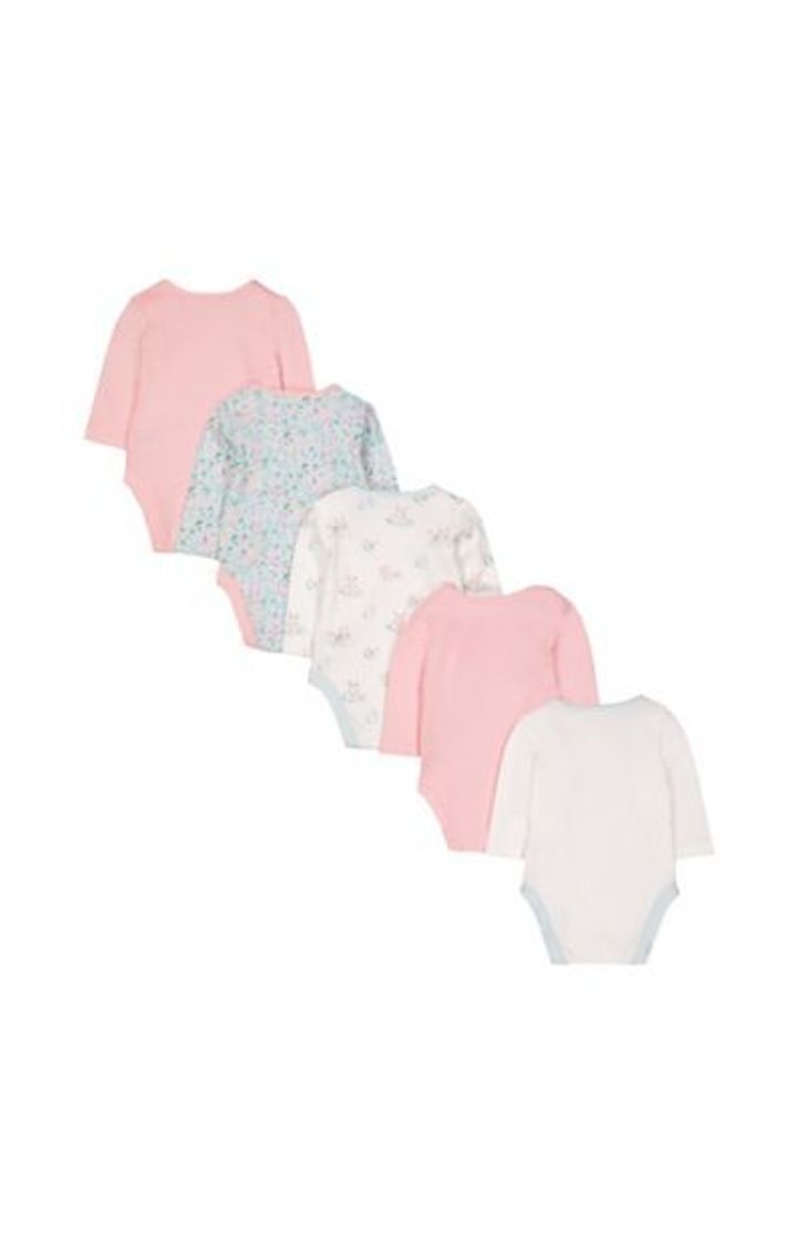 Mothercare | Floral Bunny Bodysuits - 5 Pack 1