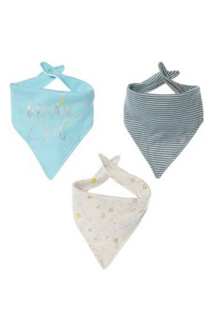 Mothercare | Blue and White Printed Bib - Pack of 3 0