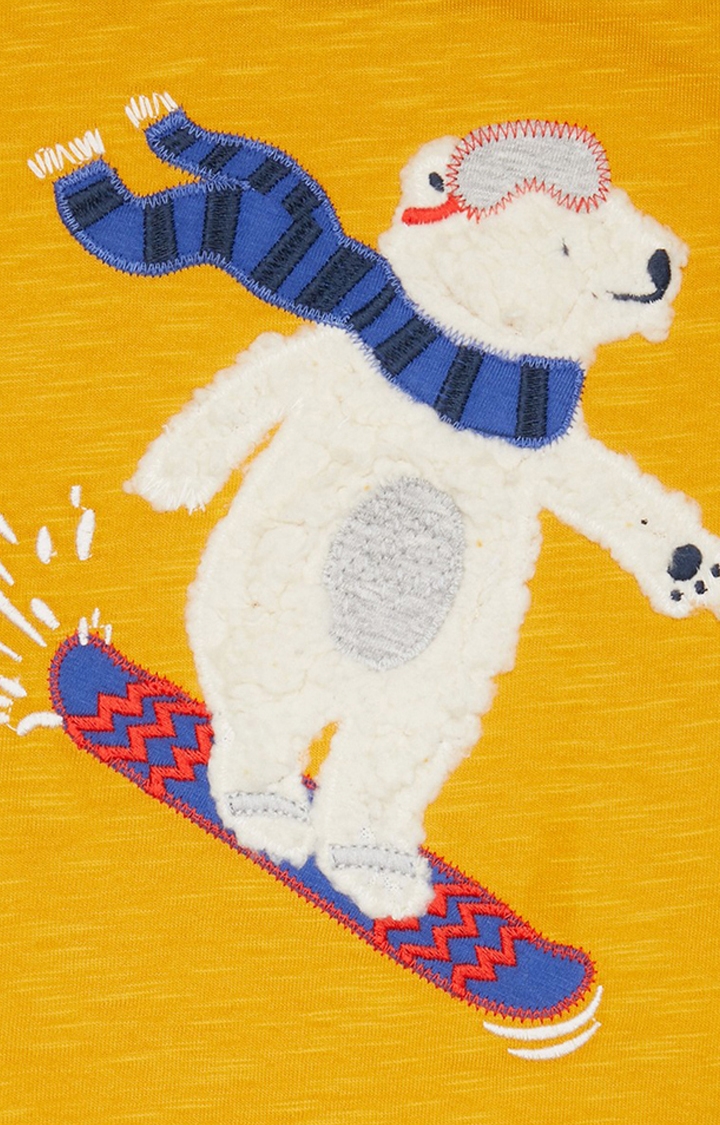 Mothercare | Mustard Polar Bear Snowboard T-Shirt 2