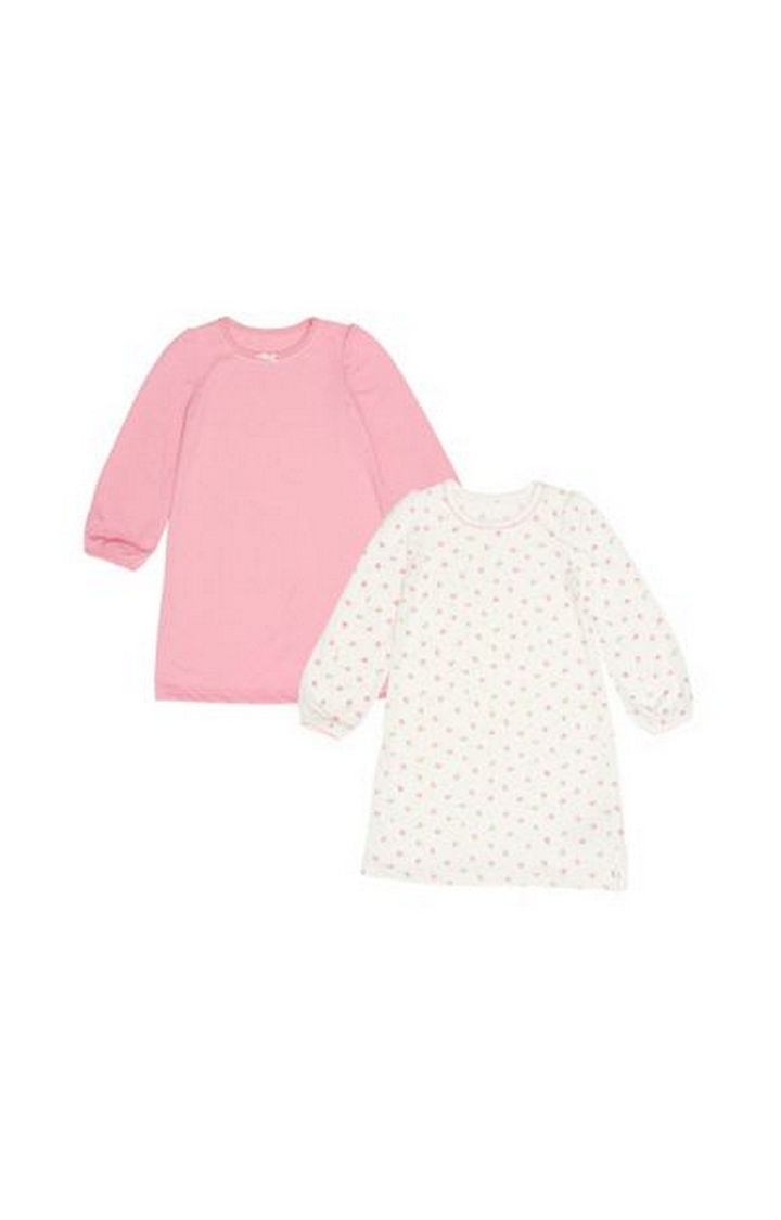 Pink Spotty And Floral Nightdresses - 2 Pack