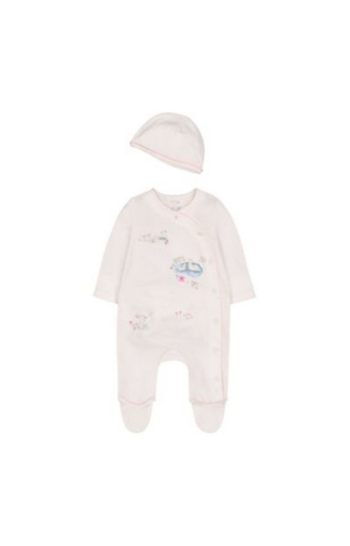 Mothercare | White Dobby Bunny All In One And Hat 0