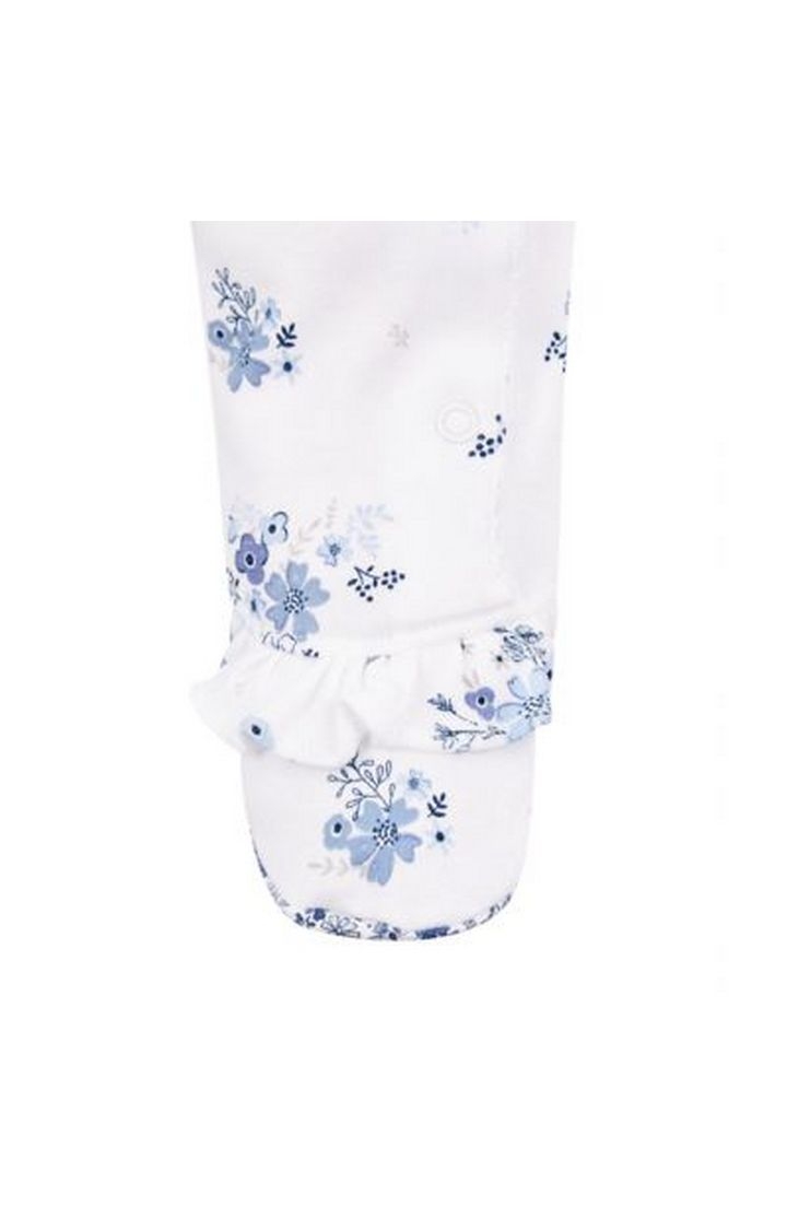 Mothercare | White And Blue Floral All In One And Hat Set 3
