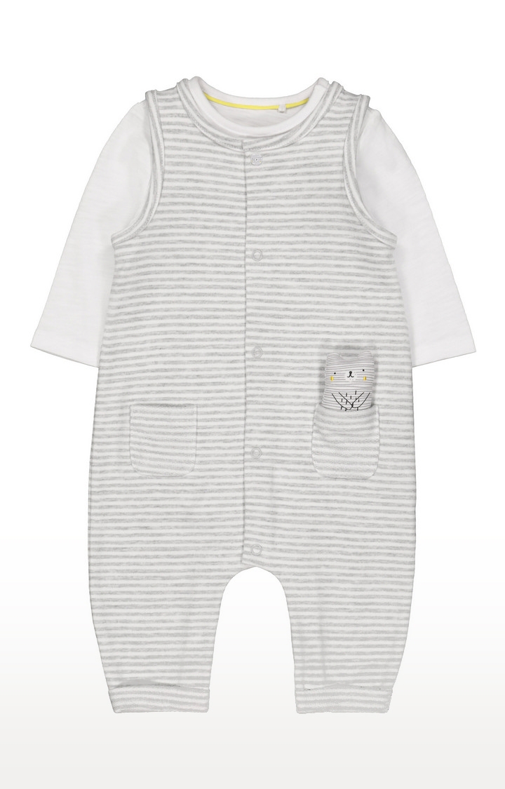 Mothercare | Striped Dungarees And Bodysuit Set 0