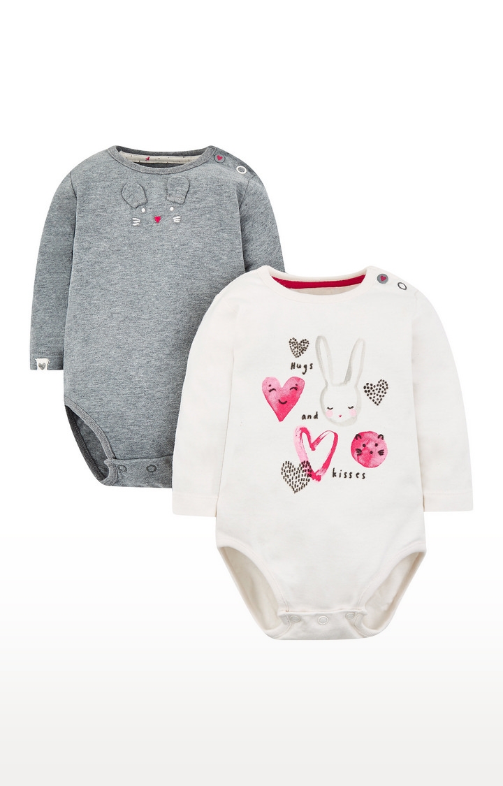Mothercare | Bunny Heart Bodysuits - 2 Pack 0