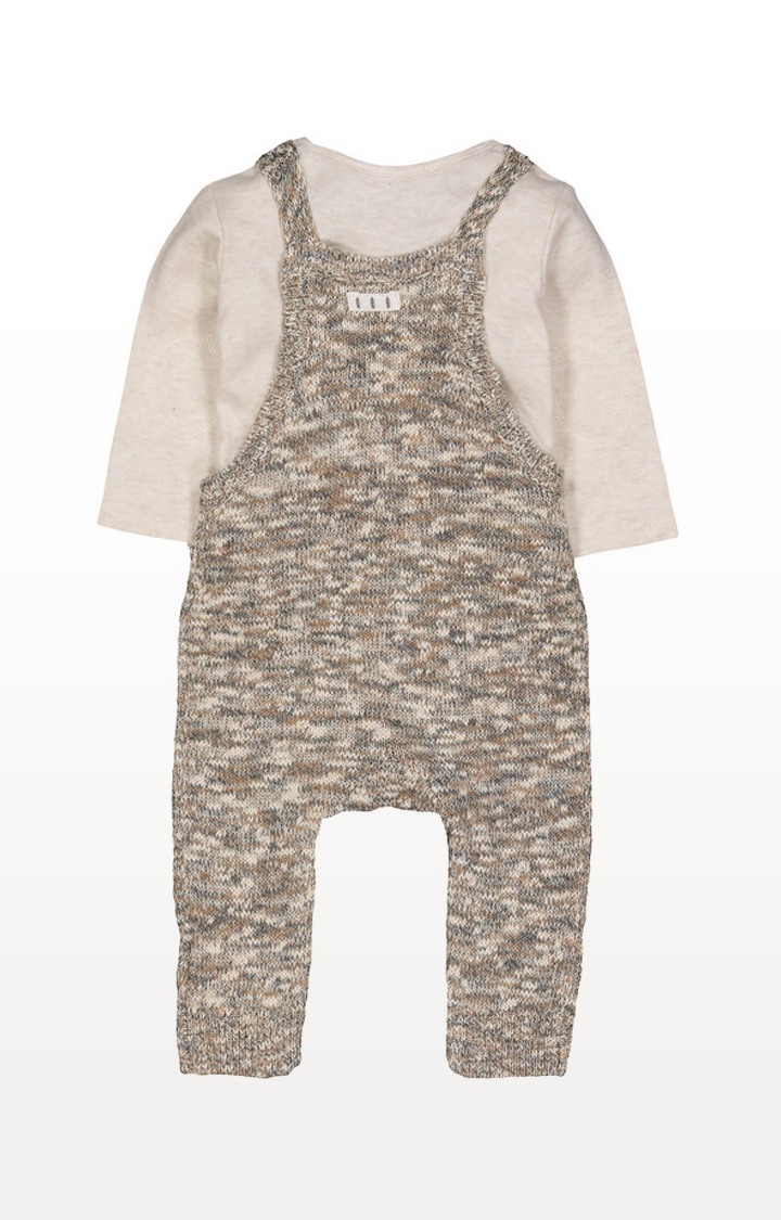 Knitted Bear Dungarees and Bodysuit Set