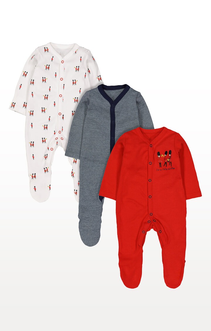 Little Soldier Sleepsuits Pack of 3