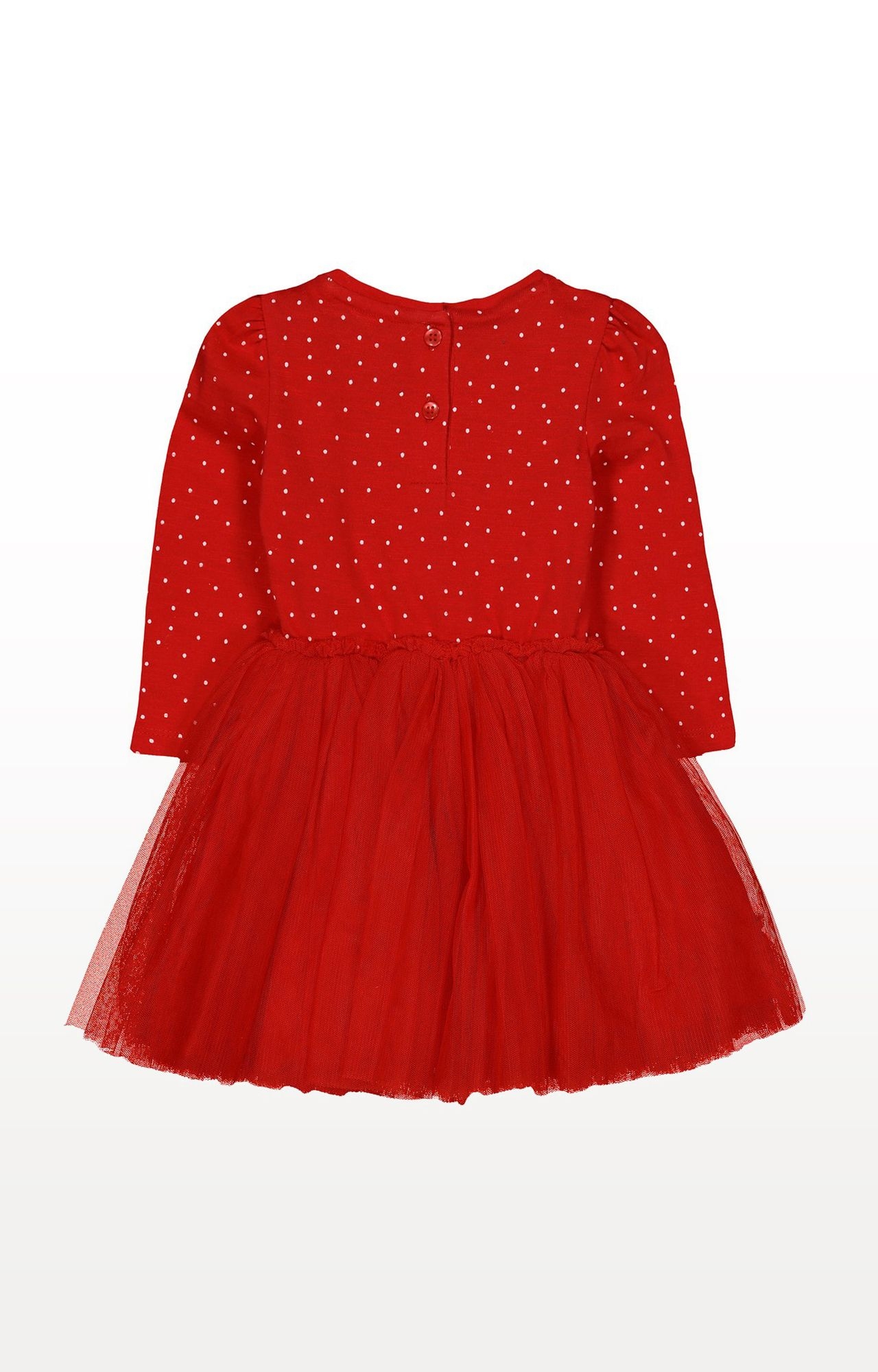 Mothercare | Red Printed Reindeer Twofer Dress 1