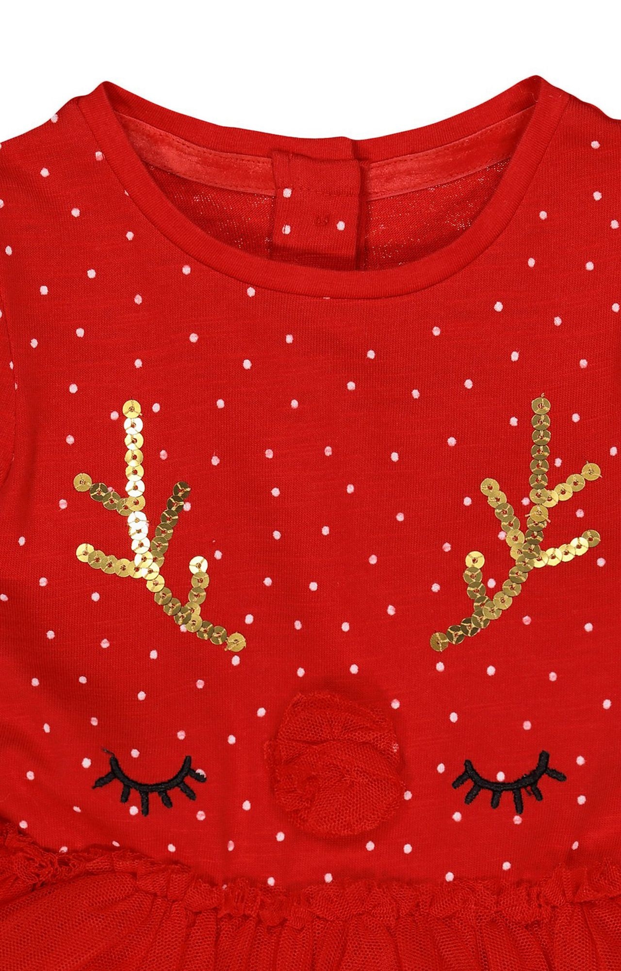 Mothercare | Red Printed Reindeer Twofer Dress 2