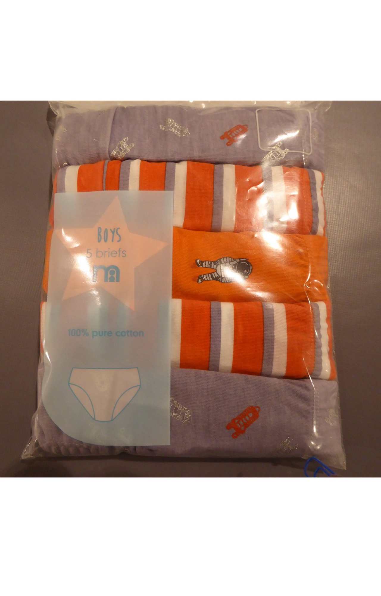Mothercare | Orange and Blue Printed Briefs - Pack of 5 0