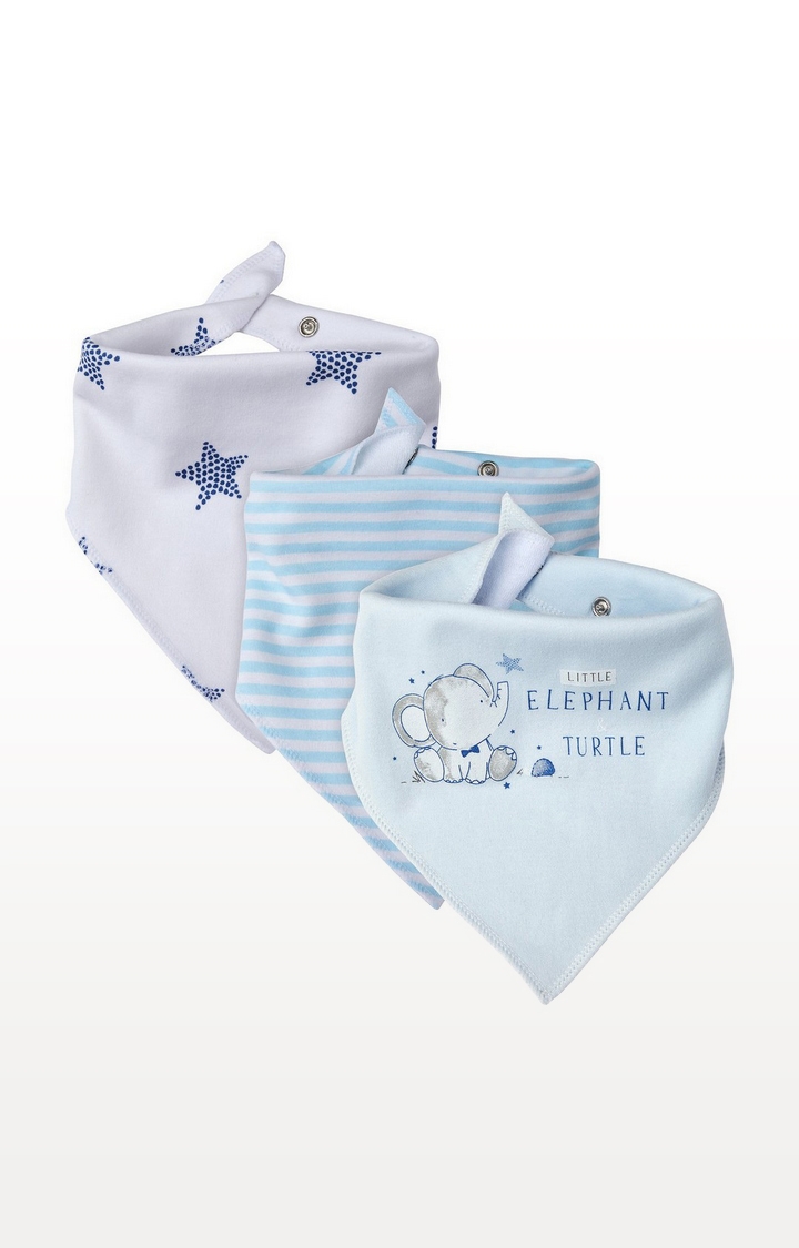 Mothercare | Elephant and Turtle Dribbler Bibs - Pack of 3 0