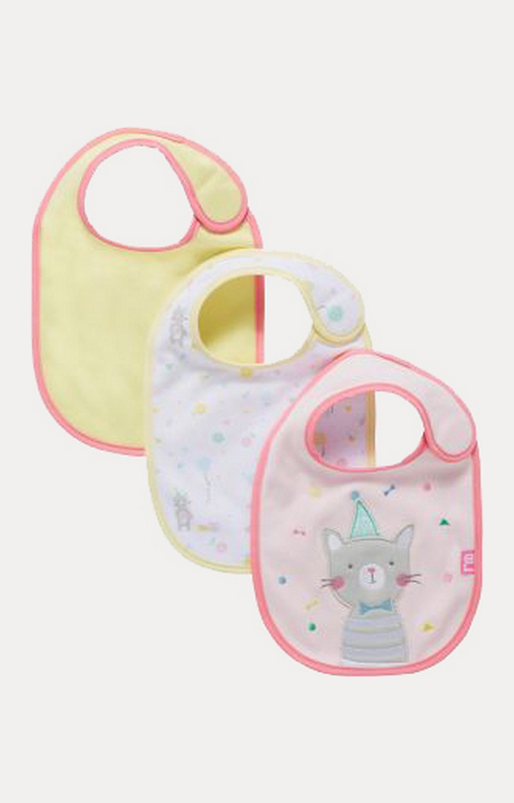 Mothercare | Yellow, White and Pink Feeding Bibs 0