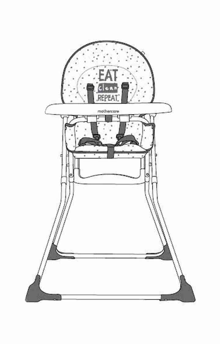 Mothercare Unisex Eat Clean Repeat Baby High Chair - White
