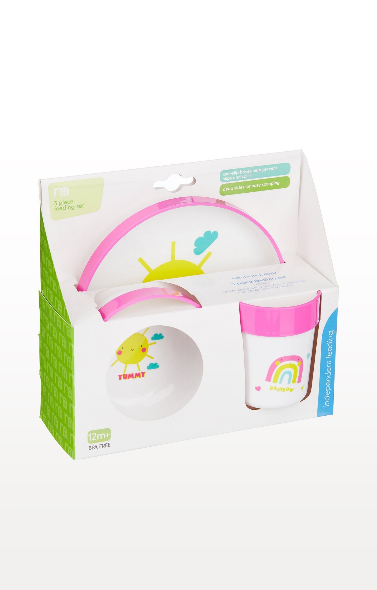 Mothercare | Pink and White Three-Piece Feeding Set 1