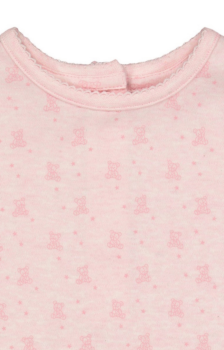Mothercare | My First Pink Bear Mock Frill Top All In One 2