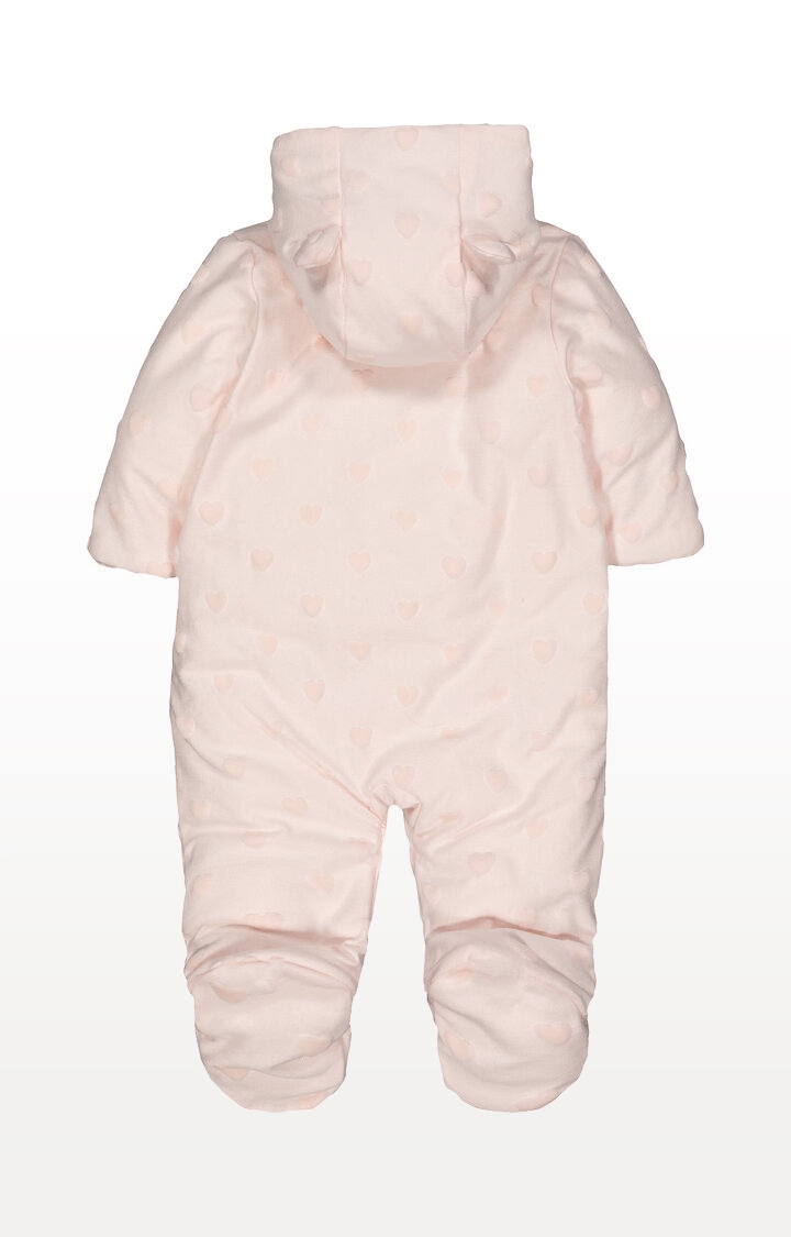 Mothercare | My First Little Mouse and Hearts Pink Velour Pramsuit 1