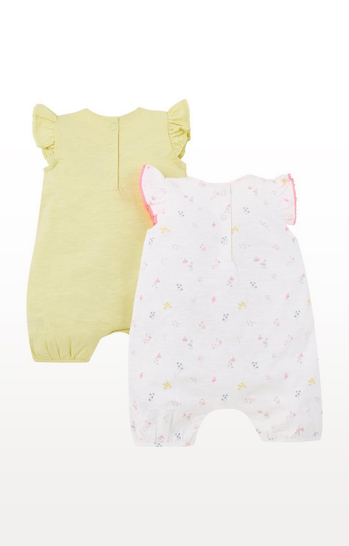 Lemon Yellow Rompers - 2 Pack