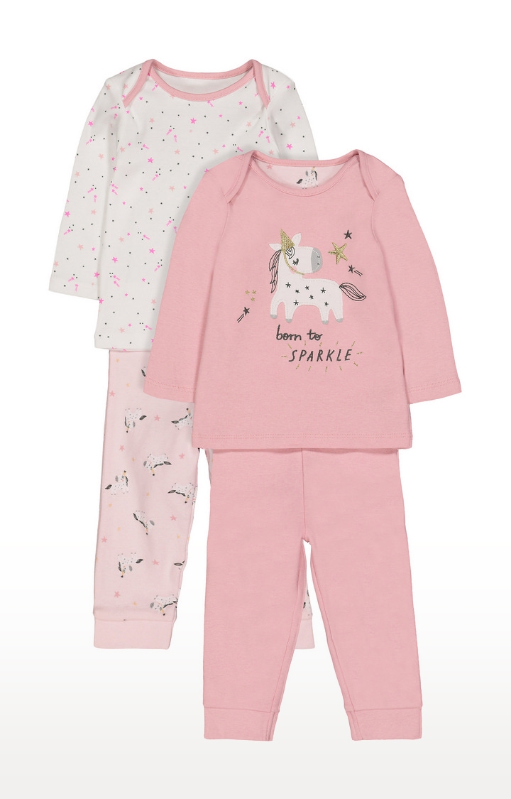 Mothercare | Pink Printed Nightsuit 0
