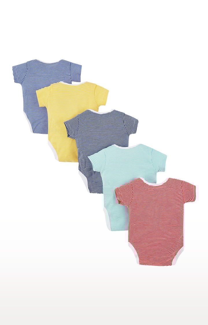Multicoloured Striped Romper - Pack of 5