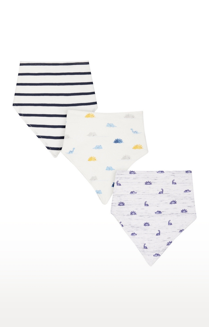 Mothercare | White Printed Bibs - Pack of 3 0