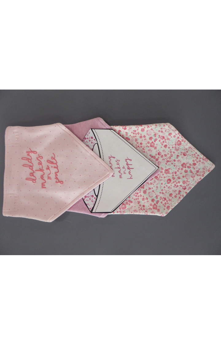 Mothercare | Pink Printed Bibs - Pack of 3 0