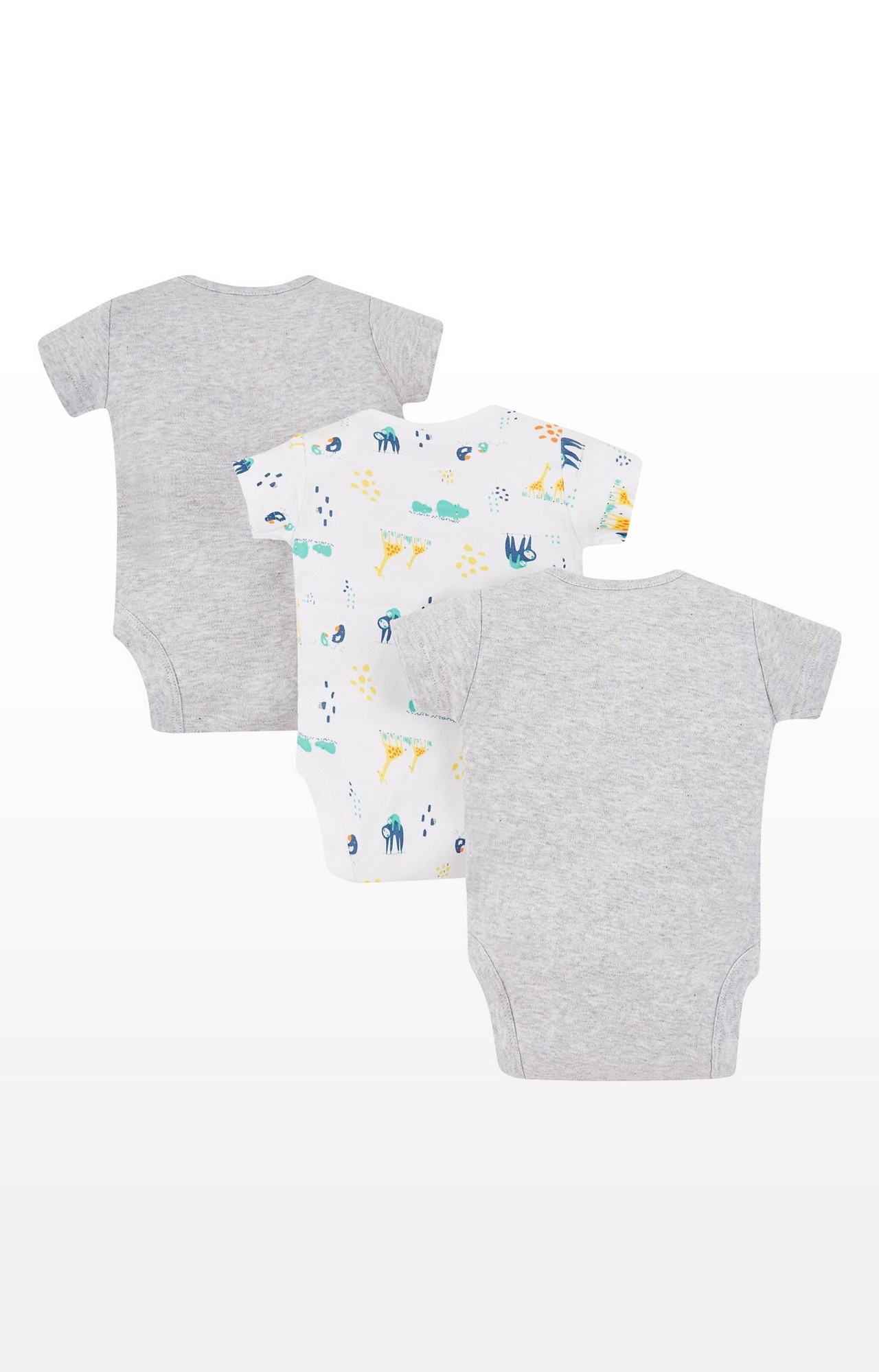 Mothercare | White Printed Romper - Pack of 3 1