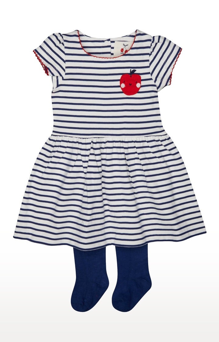 Navy & White Striped Dress