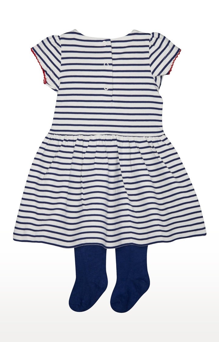 Navy & White Striped Dress