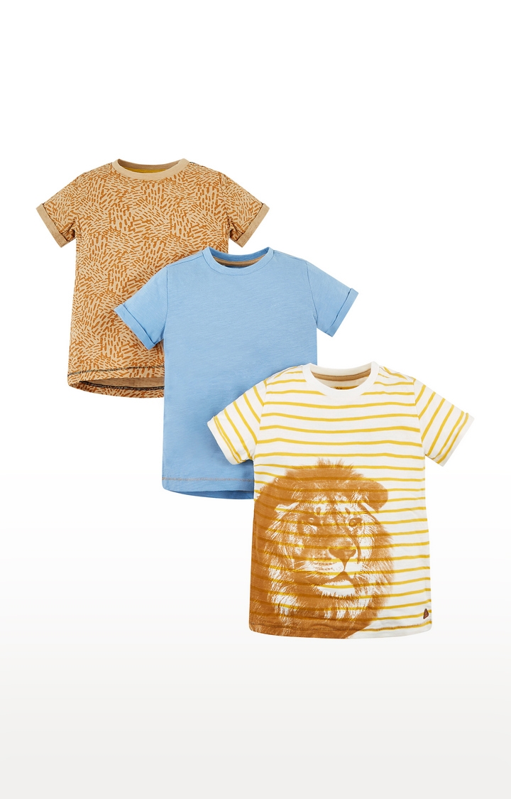 Mothercare | Multicoloured Striped T-Shirt  - Pack of 3 0
