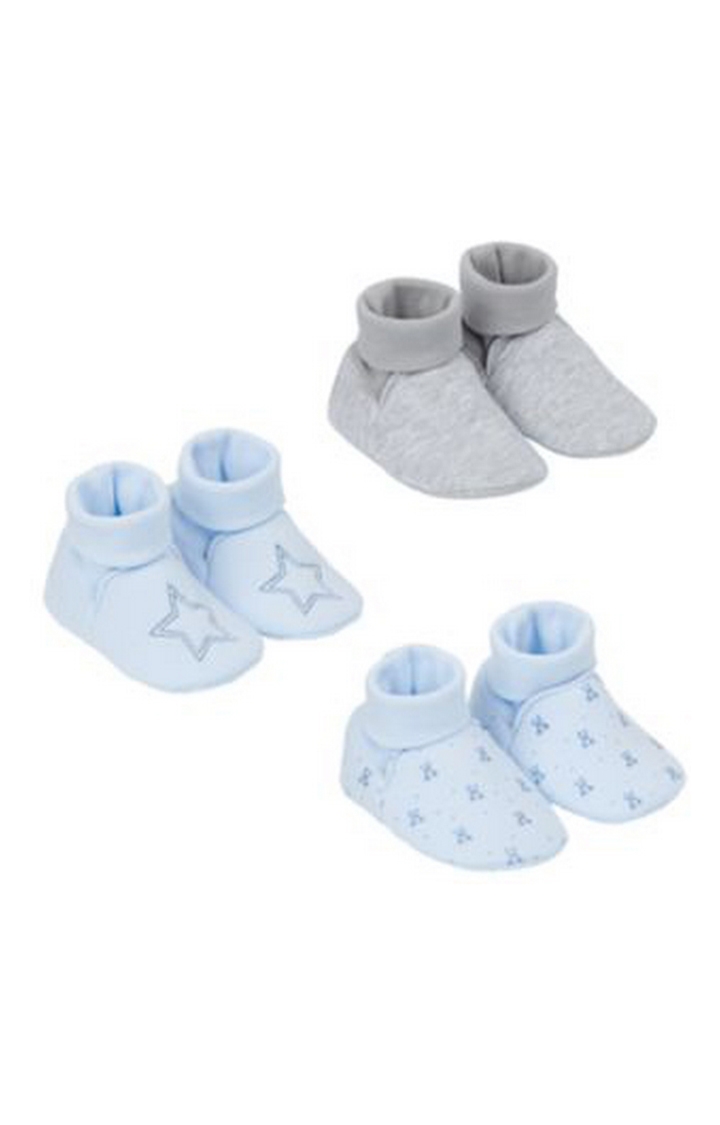 Mothercare | Blue and Grey Casual Slip-ons - Set of 3 0