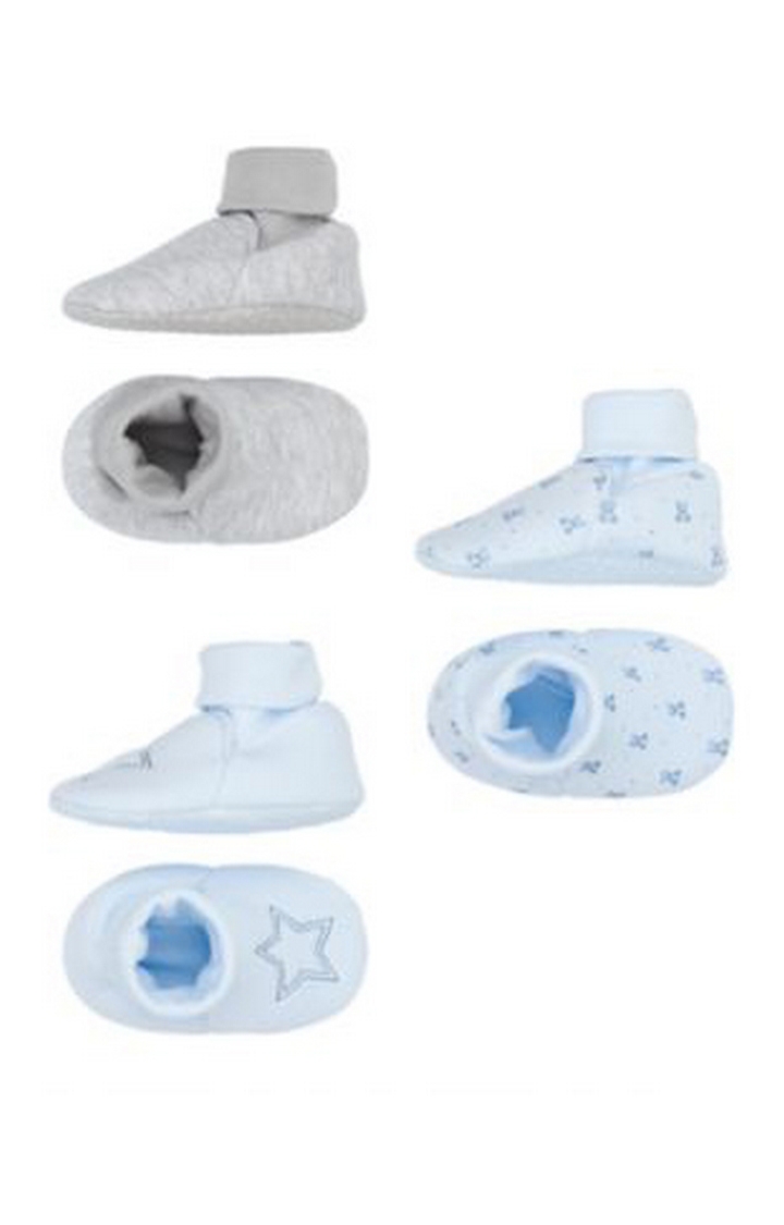 Mothercare | Blue and Grey Casual Slip-ons - Set of 3 2