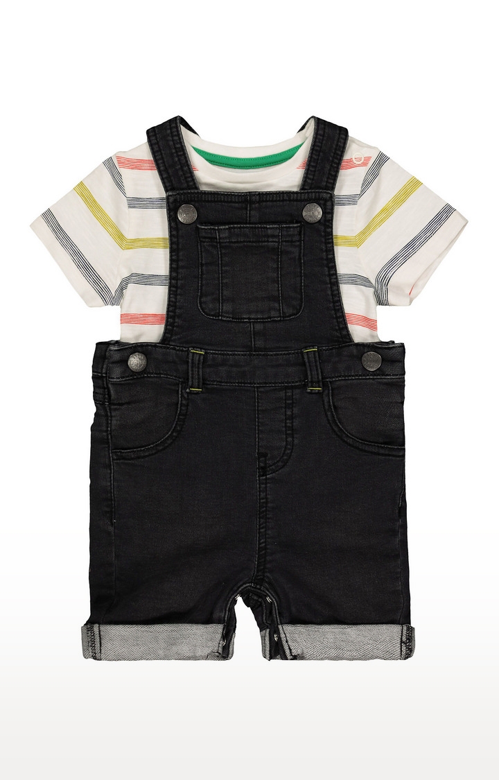 Mothercare | Charcoal Solid Dungaree 0