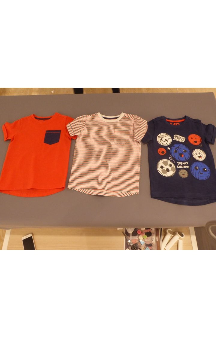 Red & Navy Printed T-Shirts - Pack of 3