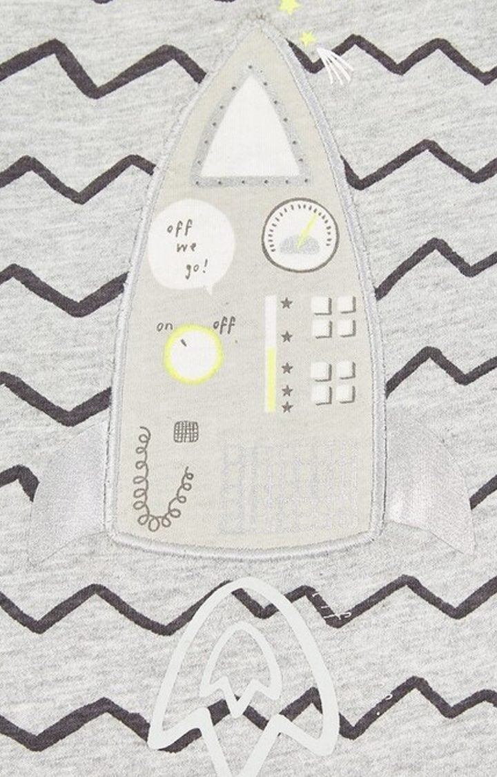White and Grey Printed Nightsuit - Pack of 2