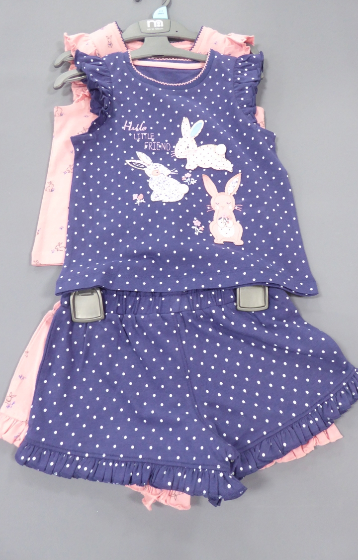 Mothercare | Pink and Blue Printed Nightsuit - Pack of 2 0