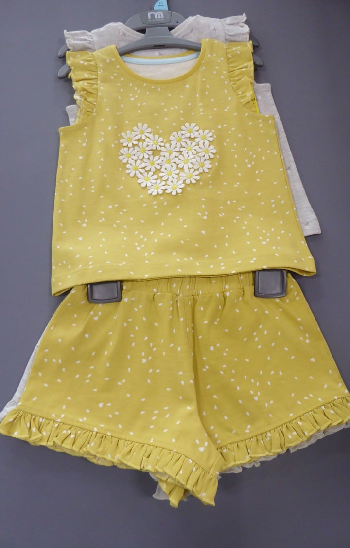 Yellow and Grey Printed Nightsuit - Pack of 2