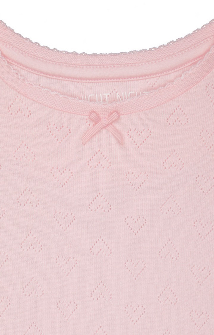 Pink & White Printed Night Dress - Pack of 2