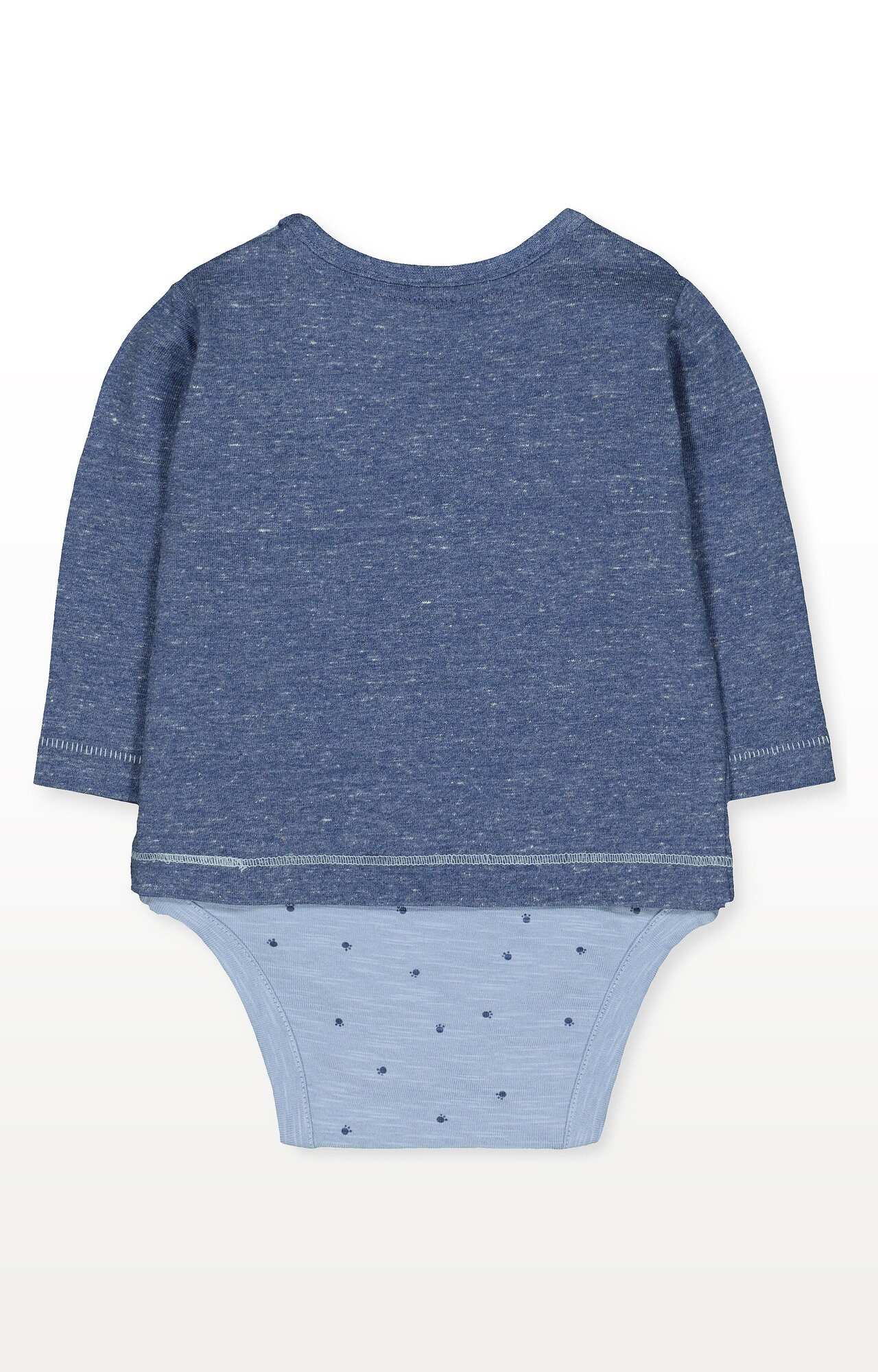 Blue Little Man Cub Bear Mock T-Shirt Bodysuit