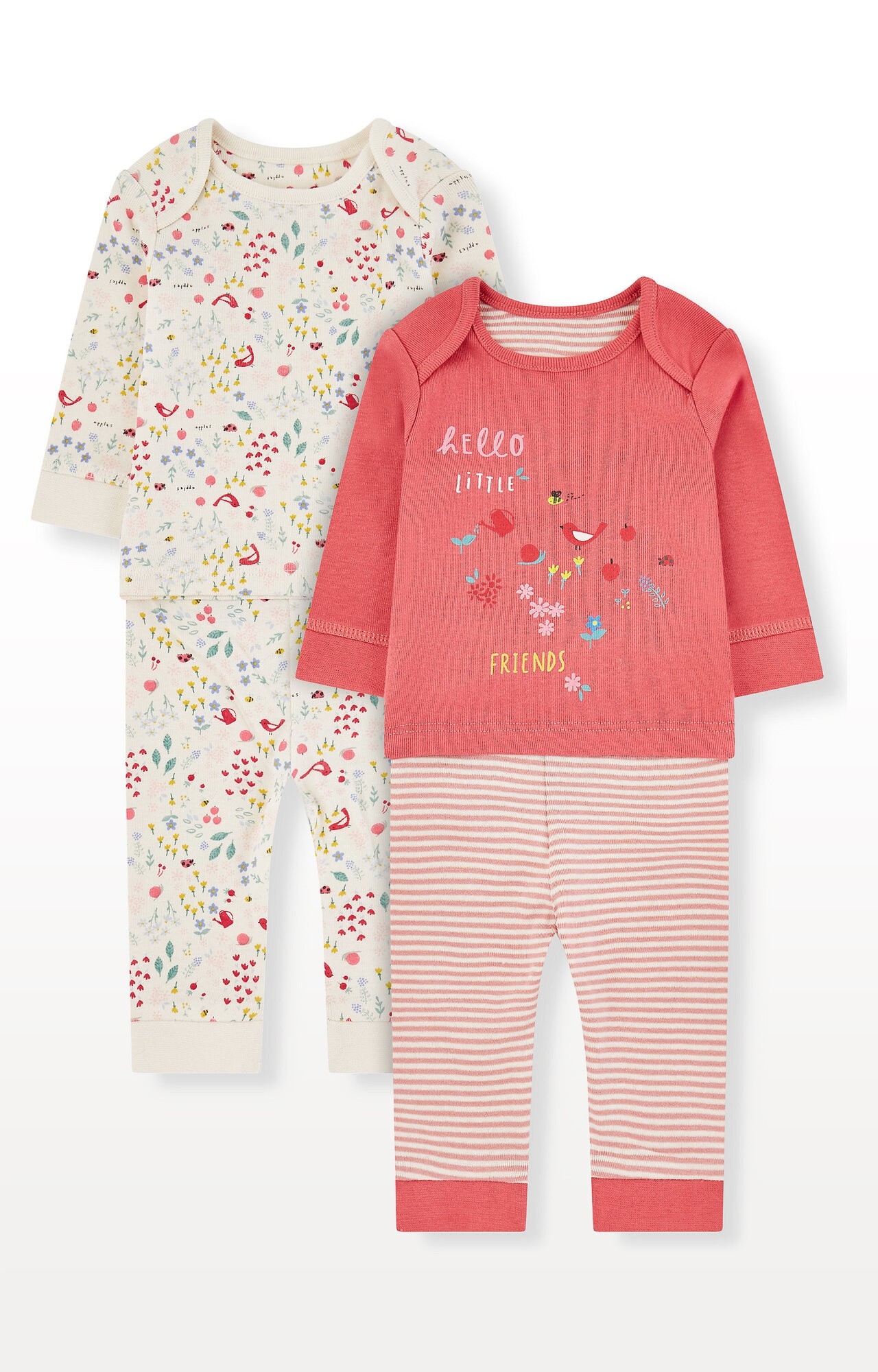 Mothercare | Floral Little Friends Pyjamas - Pack of 2 0