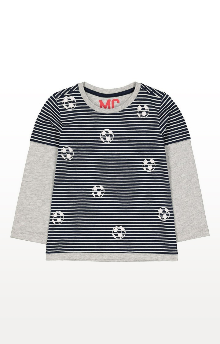 Mothercare | Navy Mock Sleeve T-Shirt 0