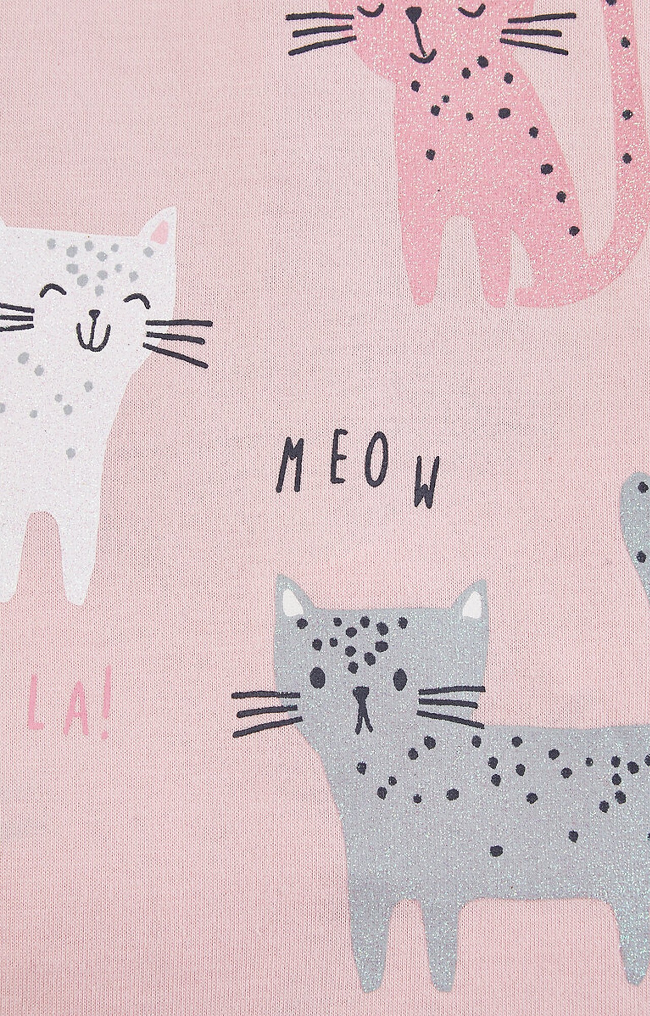 Pink Cat and Leopard Print Pyjamas - Pack of 2