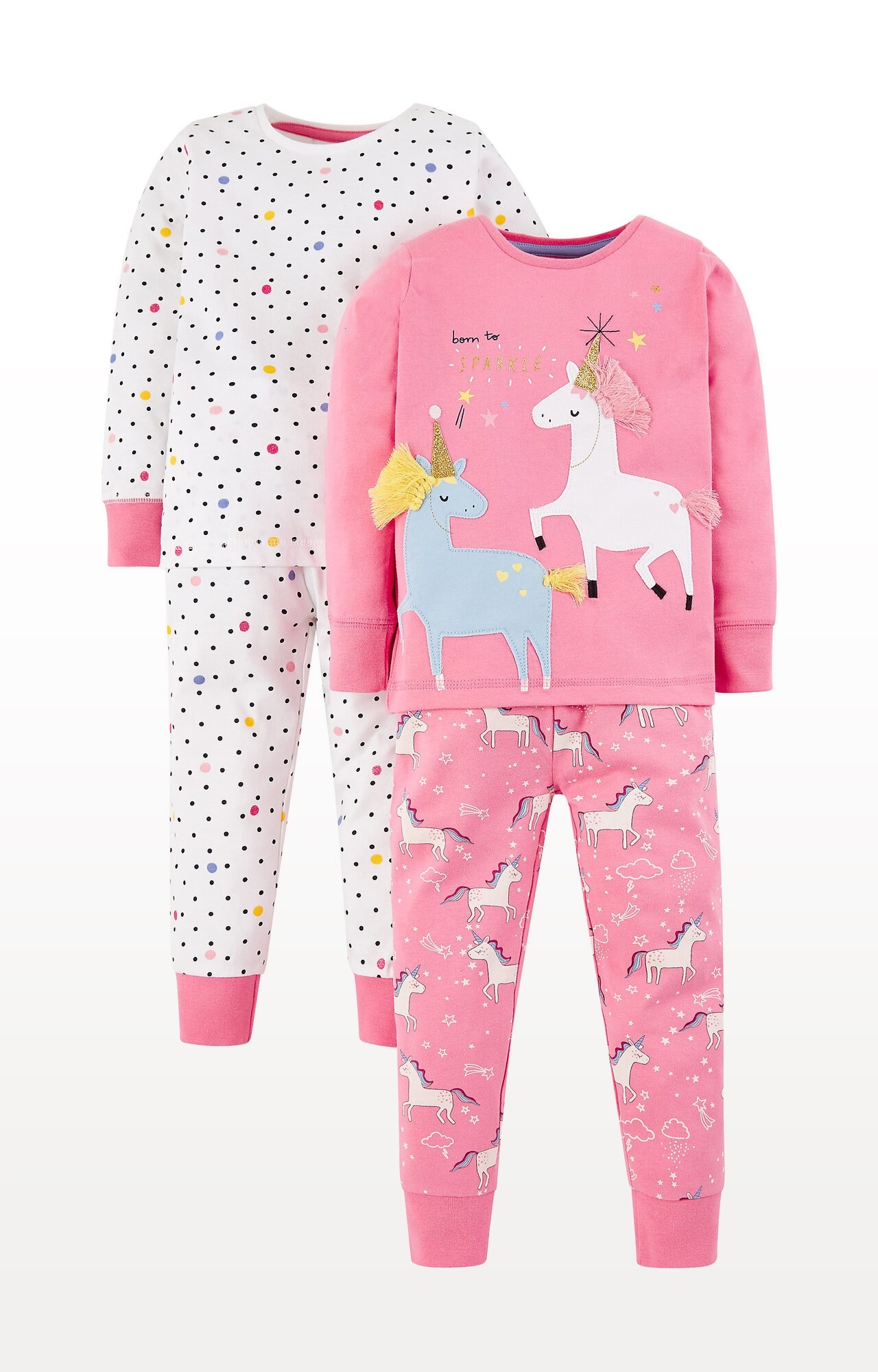 Mothercare | Glitter Party Horses Pyjamas - Pack of 2 0
