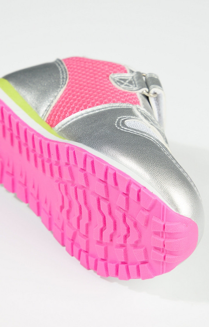 Mothercare | Neon Pink and Glitter Trainers 2